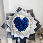 100 Heart Blue Rose