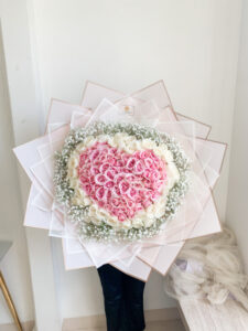 100 Heart Pink Rose