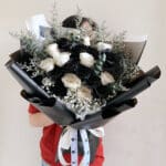 20 Black White Rose