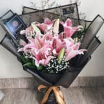 5 Lily Pink in Black