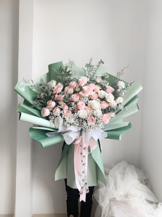 50 PInk White Rose