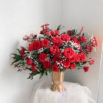 All Red Rose gold Vase