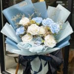 10 Rose Soft Blue White