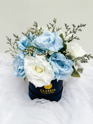 Medium Rose Bloombox Blue White