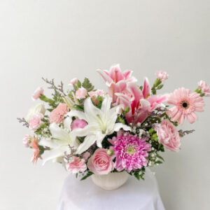 Lily White Pink Vase