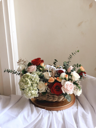 Red Pink White Basket