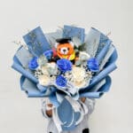 10 Royal Blue Rose + Doll
