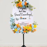 Blue Orange Acrylic Flower Board