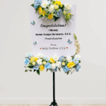 Blue Yellow Acrylic Flower Board