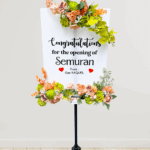 Brown Green Acrylic Flower Board