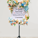 Peach Blue Acrylic Flower Board