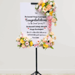 Pink Yellow Acrylic Flower Board