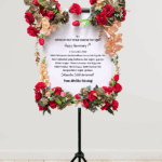 Red Gold Acrylic Flower Board